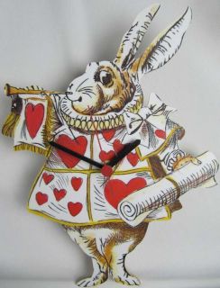 White Rabbit Alice in Wonderland Wall Clock Novelty Clocks Gift Ideas 