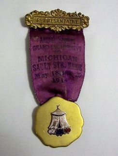 Antique 1914 Odd Fellows Sault Ste Marie Michigan Encampment Medal