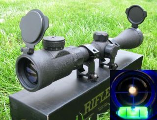  Mil Dot Blue illuminate Rifle Scope Tactical Optics Scopes Level Gauge