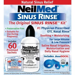   Sinurinse Sinus Rinse Original Saline Nasal Rinse Kit with 60 Sachets