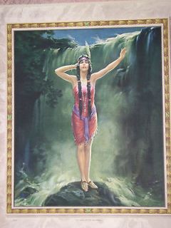VINTAGE INDIAN MAIDEN SAMPLE CALENDAR THE SONG OF THE WATERFALL BY 