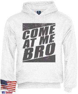 Come at Me Bro Hoodie Jersey Shore Cool Story Funny Gag Style white