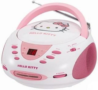 NEW*HELLO KITTY KT2024A STEREO CD PLAYER BOOMBOX*with AM/FM RADIO*PINK