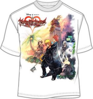 Shirt Tee KINGDOM HEARTS NEW Roxas/Axel (Men/Adult) White Licensed 