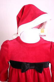 CHEROKEE BABYS MRS CLAUS SANTA SUIT RED AND WHITE NWT 2 PIECE SET