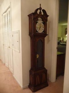 Georgian style Grandmother tall case clock with Tempus Fugit dial