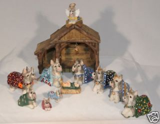 collectible schnauzer figurine nativity 12 pc set 