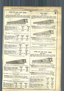 1921   22 AD Keen Kutter Saws Hand Rip Panel Ship Straight Back