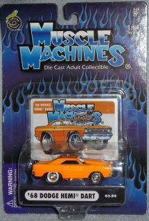 2003 MUSCLE MACHINES 68 Dodge Hemi Dart #03 54 Real Riders Orange