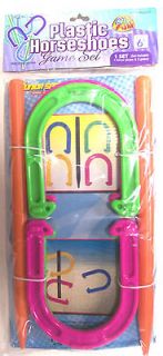 HORSESHOES SET GAME CARNIVAL PARTY CHILDS PLASTIC PITCH RINGER PLAY 