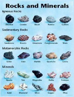 rocks and minerals cheap chart  12 99