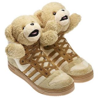 adidas jeremy scott teddy bear js shoes brown rare new
