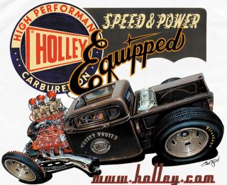 retro rat rod pickup truck t shirt by holley carbs