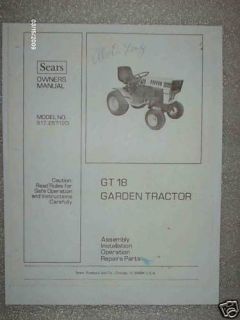 917 257120  tractor gt18 owners parts manual time left