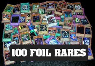 100 yugioh foil rare holo cards collection foils only time