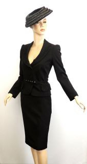   Black VTG 1940s/50s style Secretary Office Work Day Skirt Suit