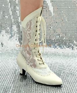womens old fasioned granny wedding victorian boots shoe more options
