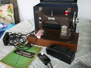 vintage domestic sewing machine in case  39 99  