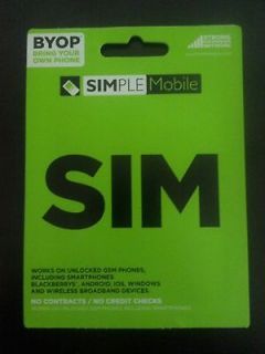  LOT of 10 NEW Simple Mobile GSM Sim Cards Prepaid cell phone service