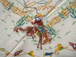 Vintage Style Western Tablecloth/Cow​boys Bucking Horses