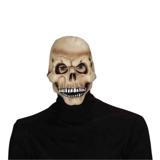 Adult Scary Skull Skeleton with Moving Jaw Horror Mask Costume 