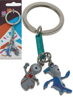  London 2012 Olympic Games Key Ring Chain Mascots Wenlock Mandeville