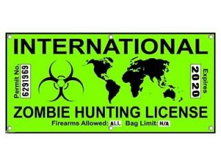 Zombie Hunting License Permit Biohazard Response Green Party 