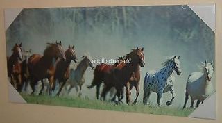 BEAUTIFUL GALLOPING HORSES 3D HOLOGRAM SPECIAL EFFECT POSTER ON WOOD 