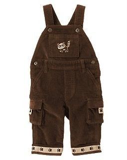 Gymboree NWT Raccoon Buddies Raccoon Corduroy Overalls Size 6 12 