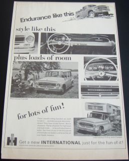 1967 INTERNATIONAL HARVESTER TRAVELALL TRUCK PICKUP WITH CAMPER AD 