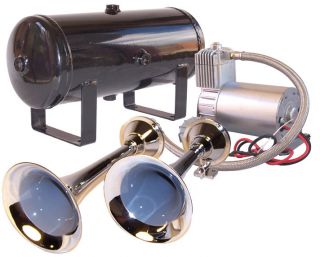 dual chrome train horn kit w 150 psi sealed air