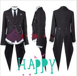   Black Butler Kuroshitsuji Sebastian Cosplay Costume Customize Cloth