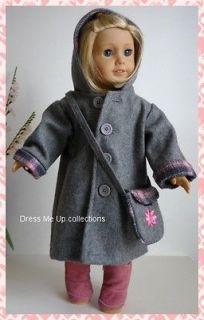 Doll Clothes Hooded Coat+Shoulder Bag+Boots 4 American Girl Dolls 901B