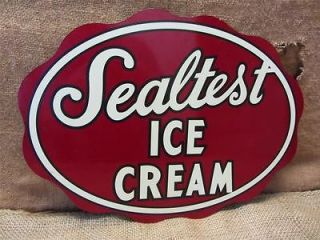 Vintage 1958 Sealtest Ice Cream Sign Antique Old Milk Malt Shop RARE 