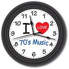 Love 70s Music Wall Clock   Music Radio Station Decor 1970s 1970 