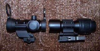   MOA Red Green Dot Sight and Sightmark 3X Magnifier with Flip Mount