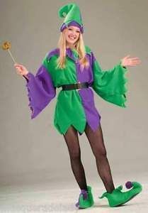 jester adult tunic purple mardi gras elf costume unisex men women 