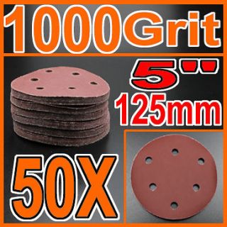   1000Grit 1000# 5 X 6 Hole Velcro Sanding Discs Sandpaper Sand Sheets