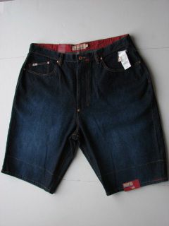 Mens Indigo Red Roland Baggy Jean Shorts Many Sizes Style 11003 