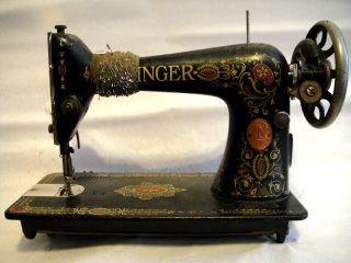 ANTIQUE 1910 SINGER 66 RED EYE TREADLE SEWING MACHINE SERIAL 