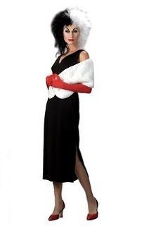 New Sassy Cruella De Vil Adult Costume Size Medium (12 14) + FREE 