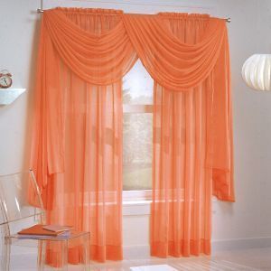 orange sheer curtain panels 2 panels 59 x 63 new