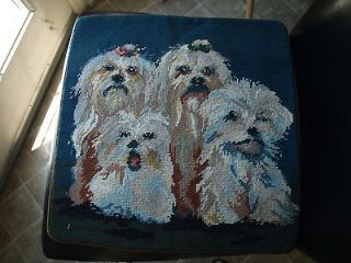 shih tzu dog family needlepoint pillow cover 16 time left