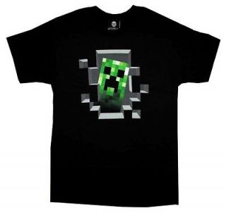 OFFICIAL LICENSED MINECRAFT CREEPER INSIDE *BLACK* YOUTH T SHIRT SM 
