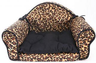 pet bed sofa deluxe leopard print classy couch time left