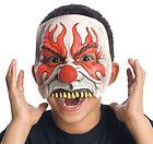 Scary Killer Smokey the Clown Costume Half Mask Chinless Red Nose 
