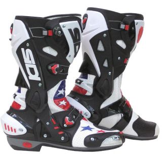 Sidi Vortice Air Motorcycle Boots Colin Edwards Red White Blue Size 47 