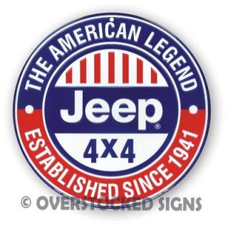 jeep the american legend metal embossed circle sign time left