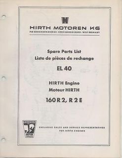 hirth snowmobile engine parts manual el 40 160r2 r2e time