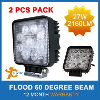27W FLOOD BEAM LED WORK OFFROADS LAMP LIGHT CAR TRUCK BOATING CAMPING 